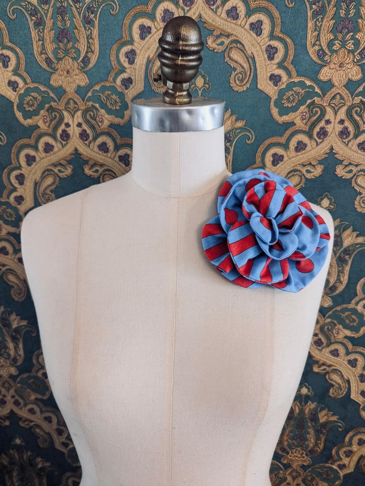 Broochella florella spot stripe red blue polka dot cotton handmade luxury designer women’s men’s 