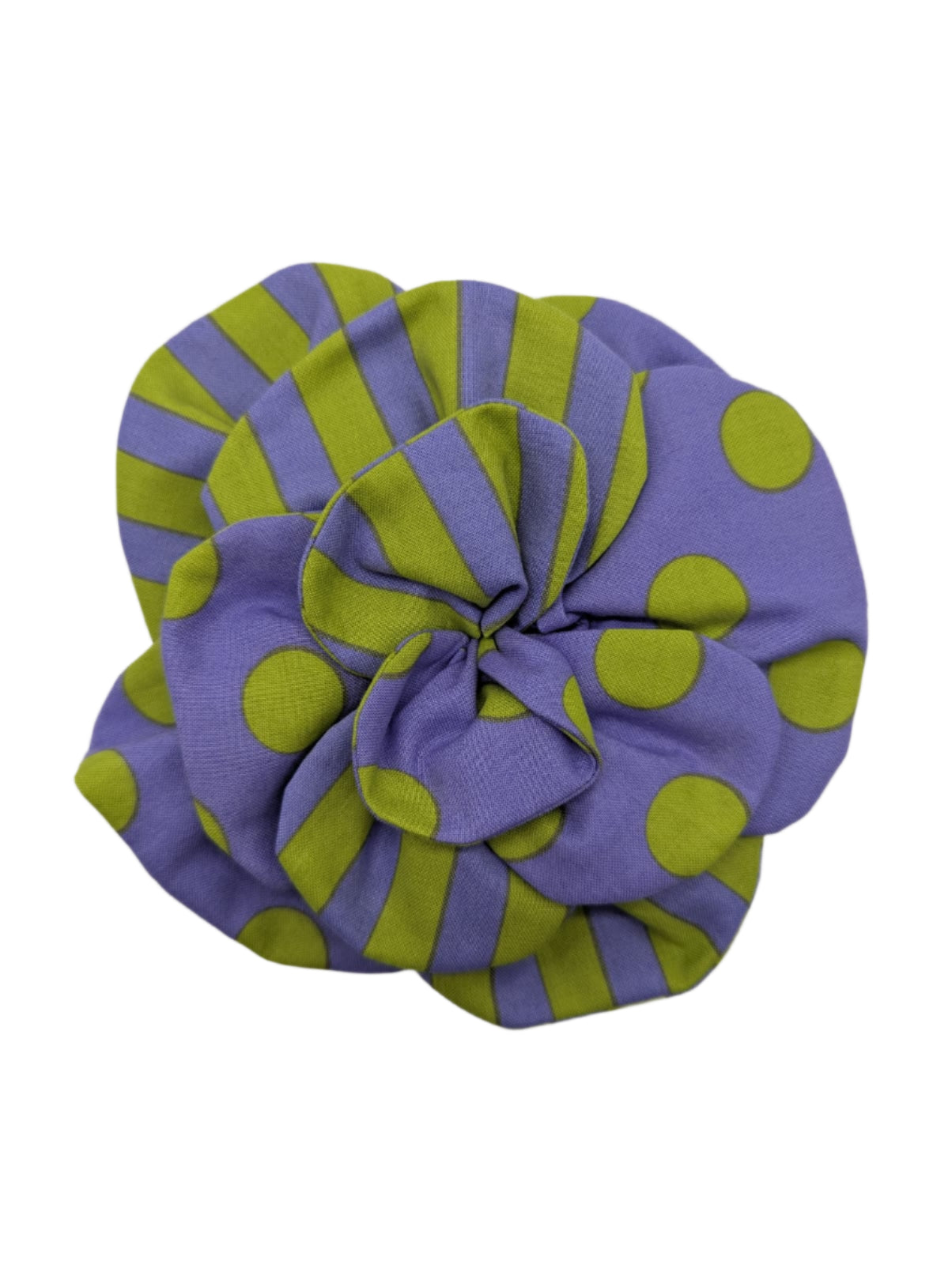 Broochella Men's Florella flower brooch cotton handmade spots stripes designer luxury green purple