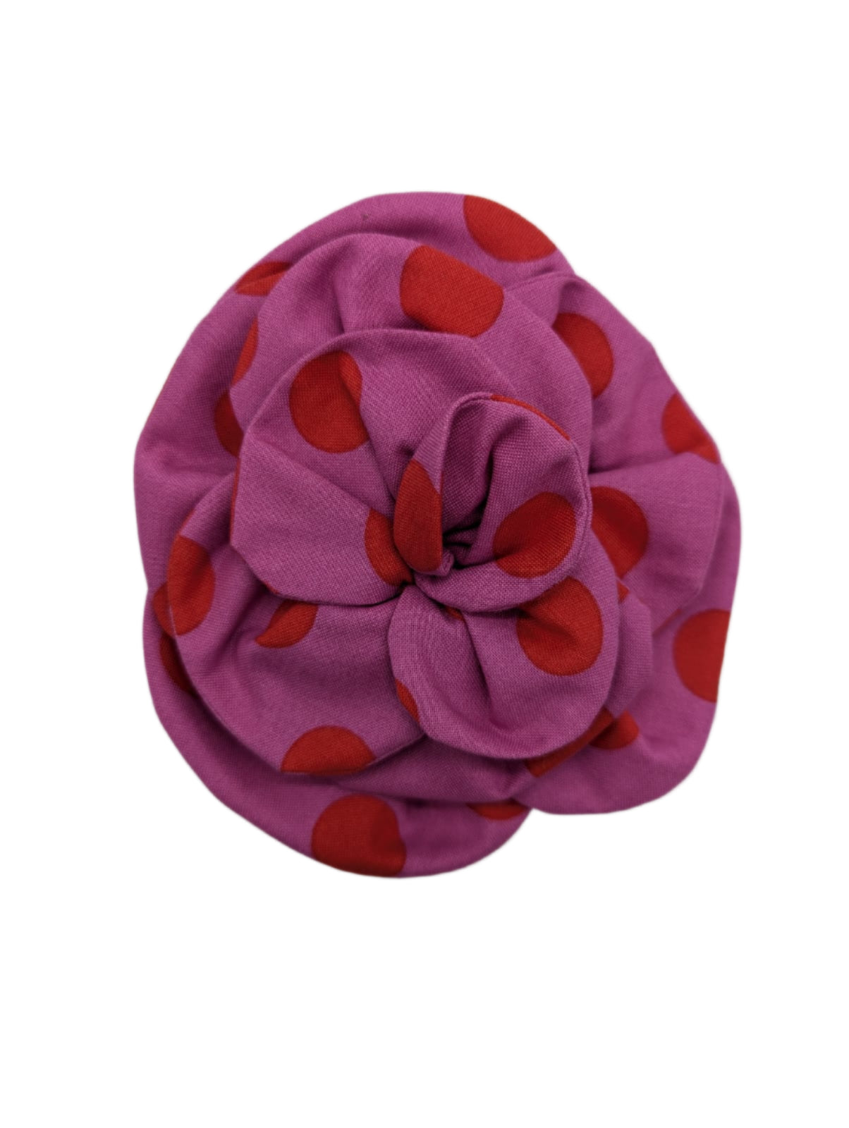 Broochella florella flower brooch pin red pink spot polka dot cotton handmade luxury designer women’s men’s 