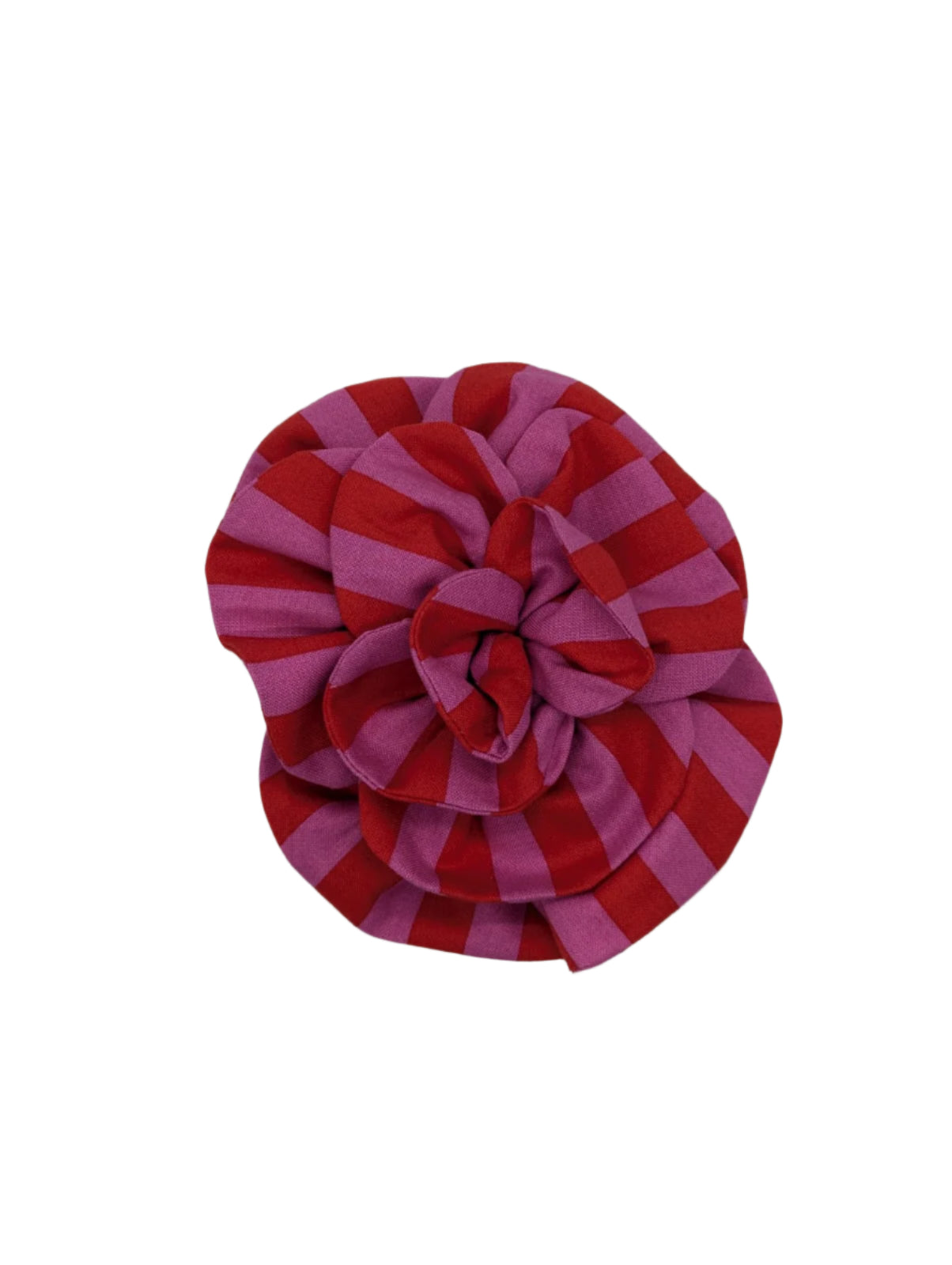 Broochella florella flower brooch pin red pink stripes striped cotton handmade luxury designer women’s men’s 