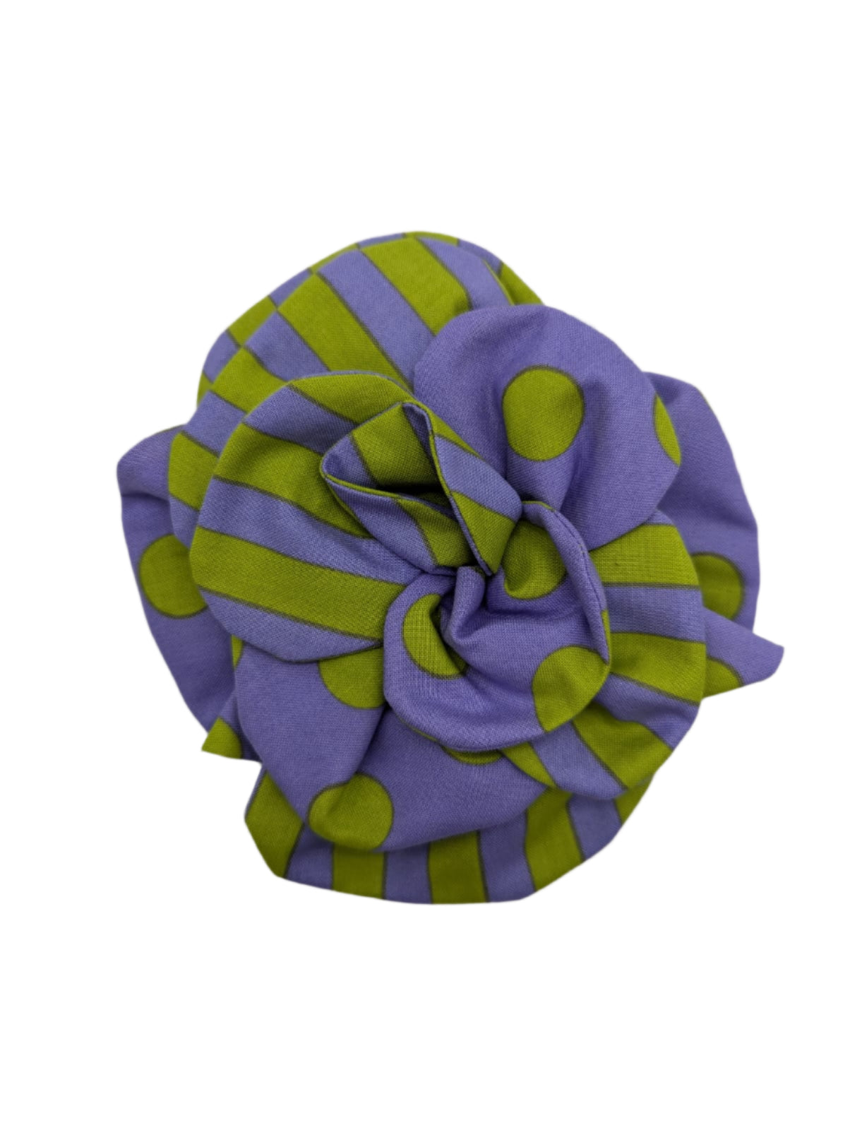 Broochella florella spot stripe polka dot flower brooch pin green purple cotton handmade luxury designer men’s women’s 