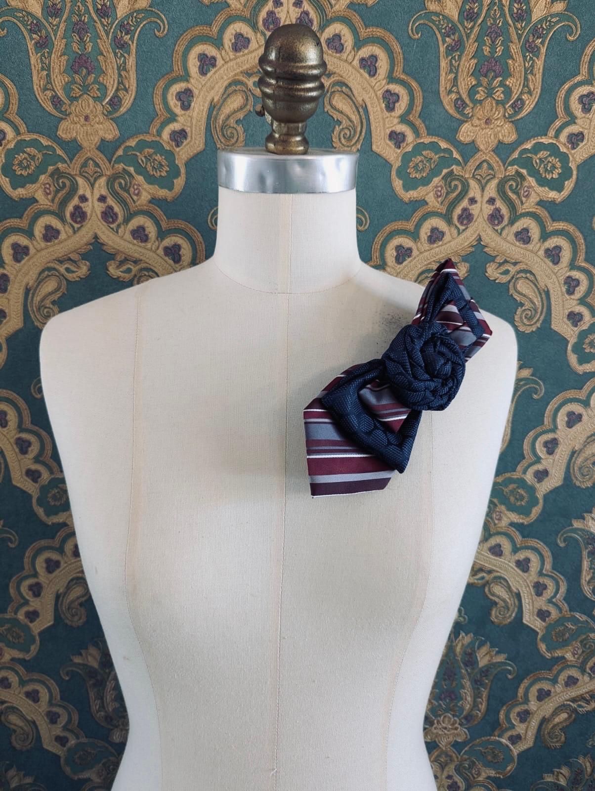 Broochella Bolivar cravatte tie brooch pin handmade up-cycled vintage designer luxury women’s men’s 