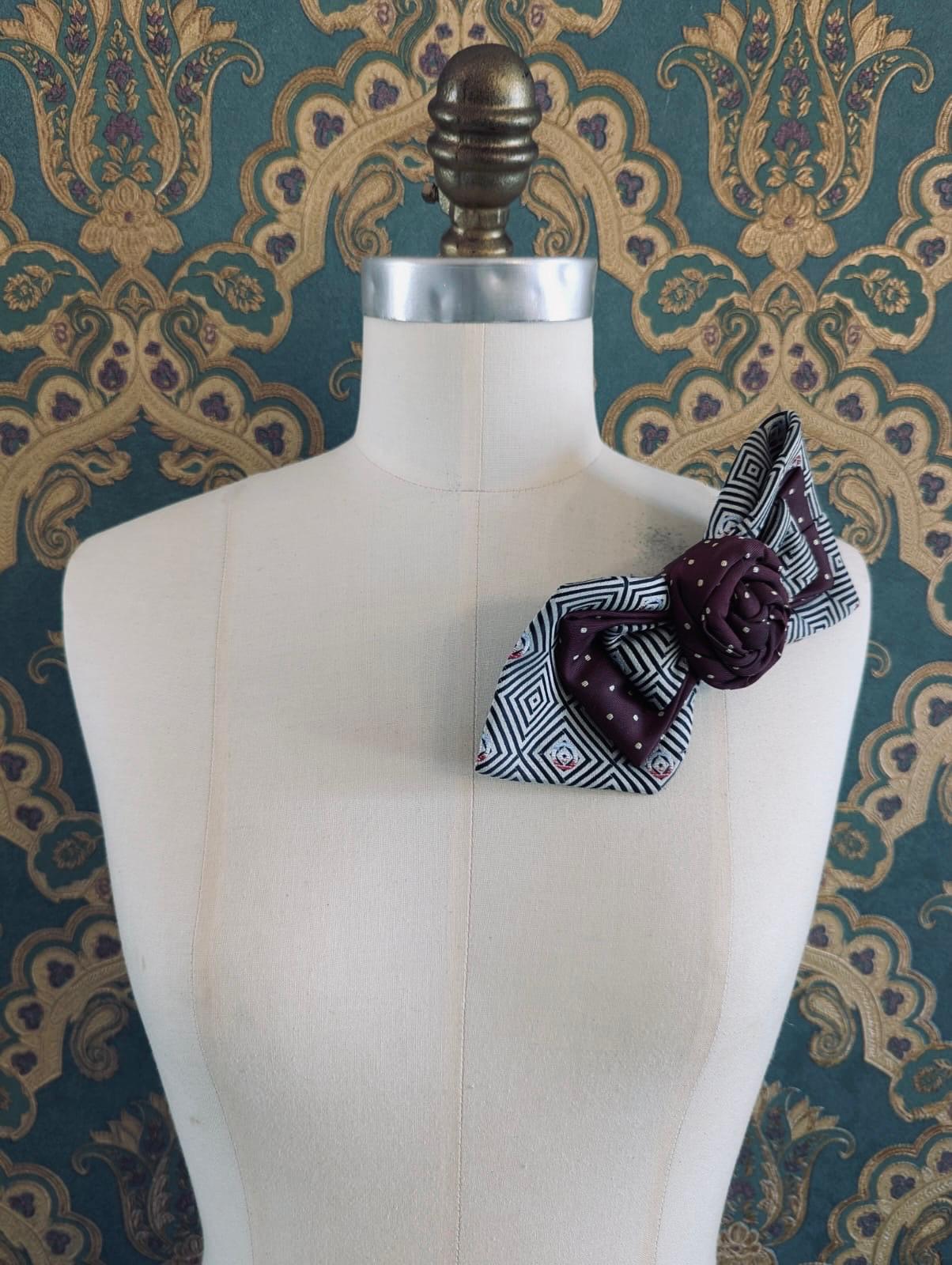 Broochella Bolivar Cravatte tie brooch pin handmade up-cycled vintage designer luxury women’s men’s 