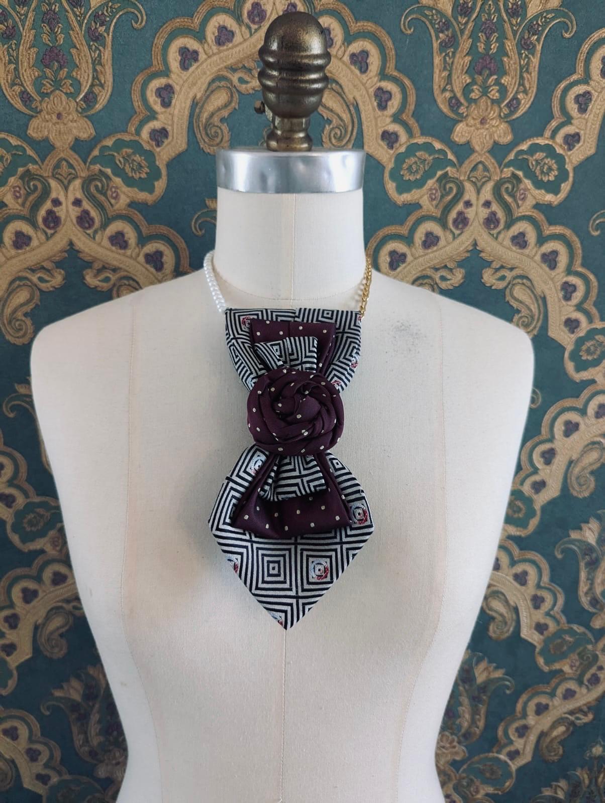 Broochella Bolivar Carvatte tie brooch pin handmade upcycled vintage designer luxury women’s men’s 