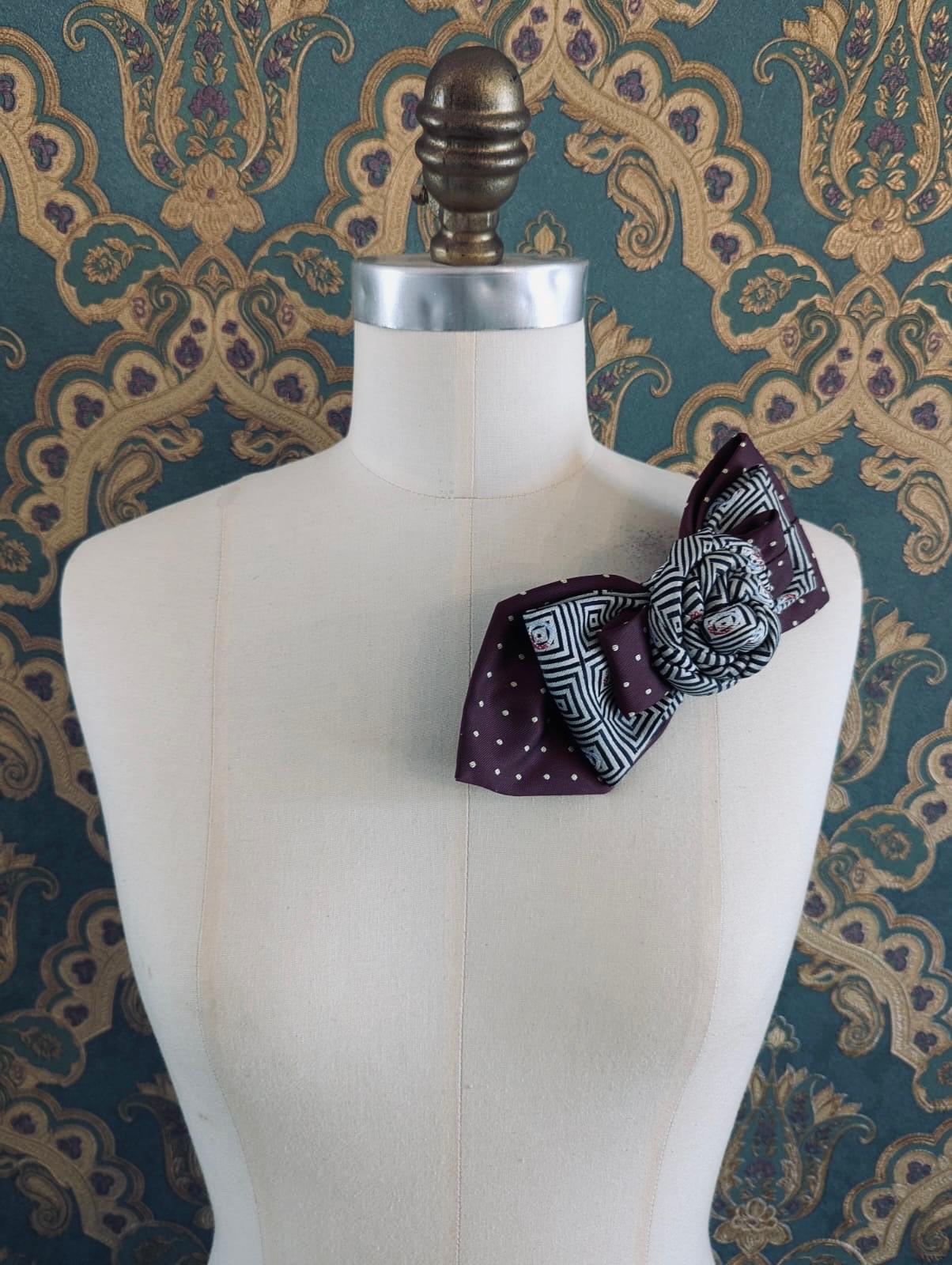 Broochella Bolivar cravatte tie brooch pin handmade up-cycled vintage designer luxury women’s men’s 