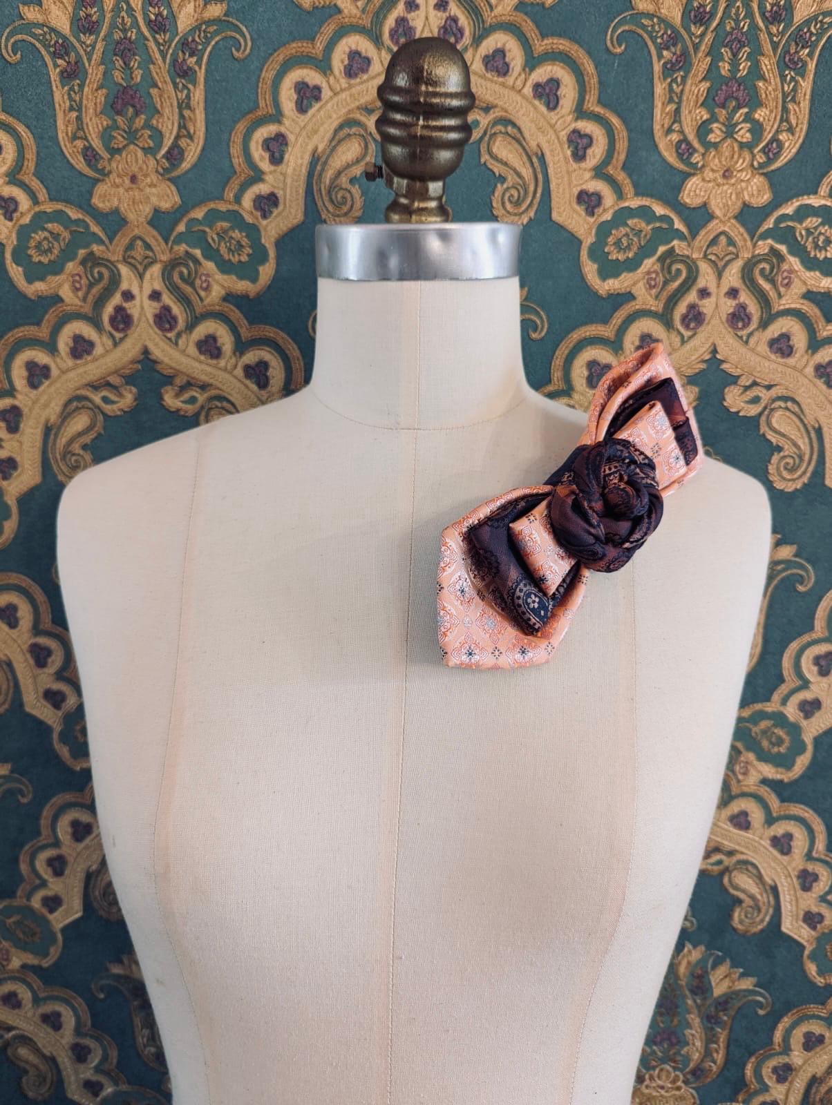 Broochella Bolivar cravatte tie brooch pin handmade up-cycled vintage designer luxury women’s men’s 