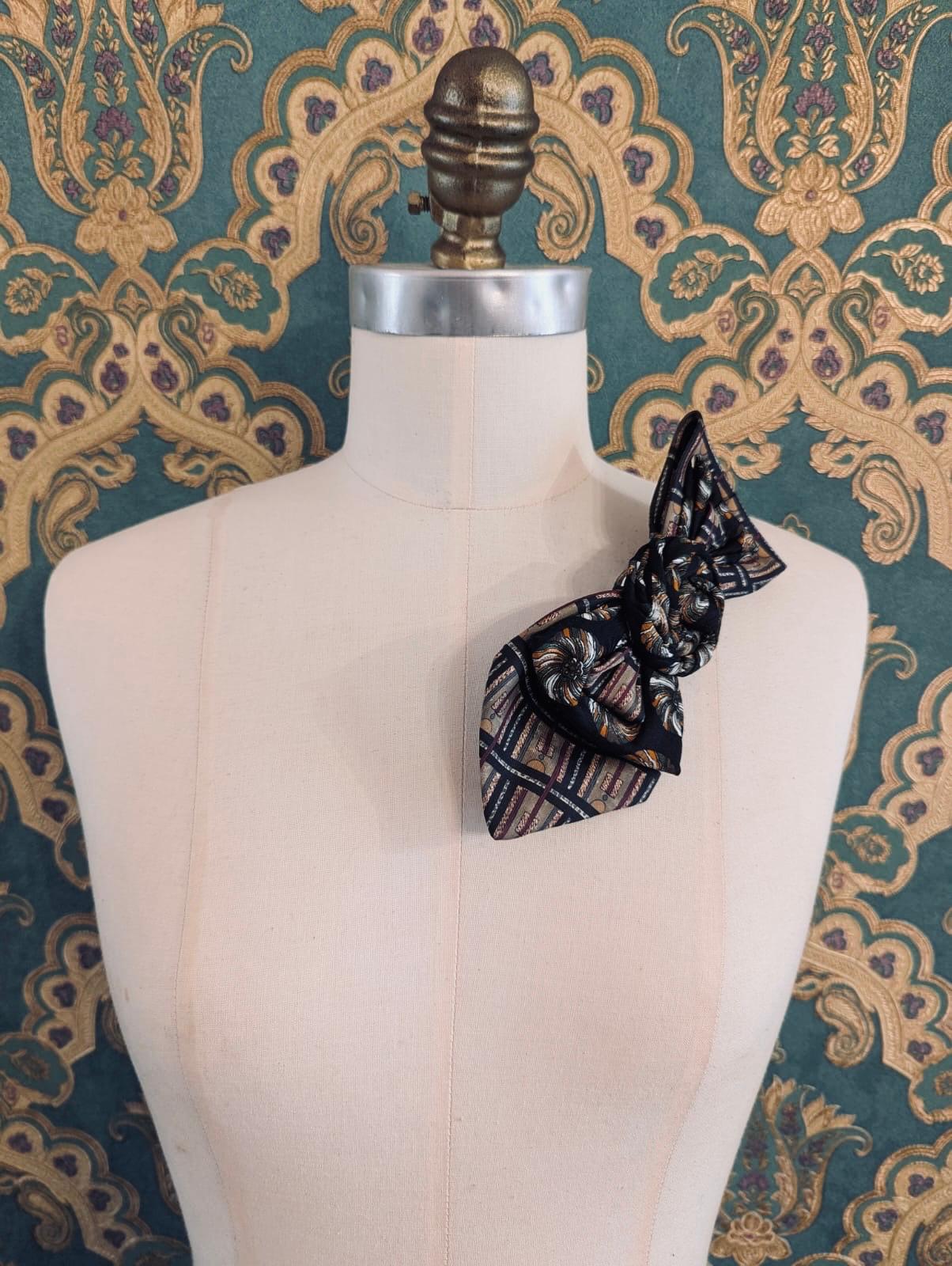 Broochella Bolivar cravatte tie brooch pin handmade up-cycled vintage designer luxury women’s men’s 