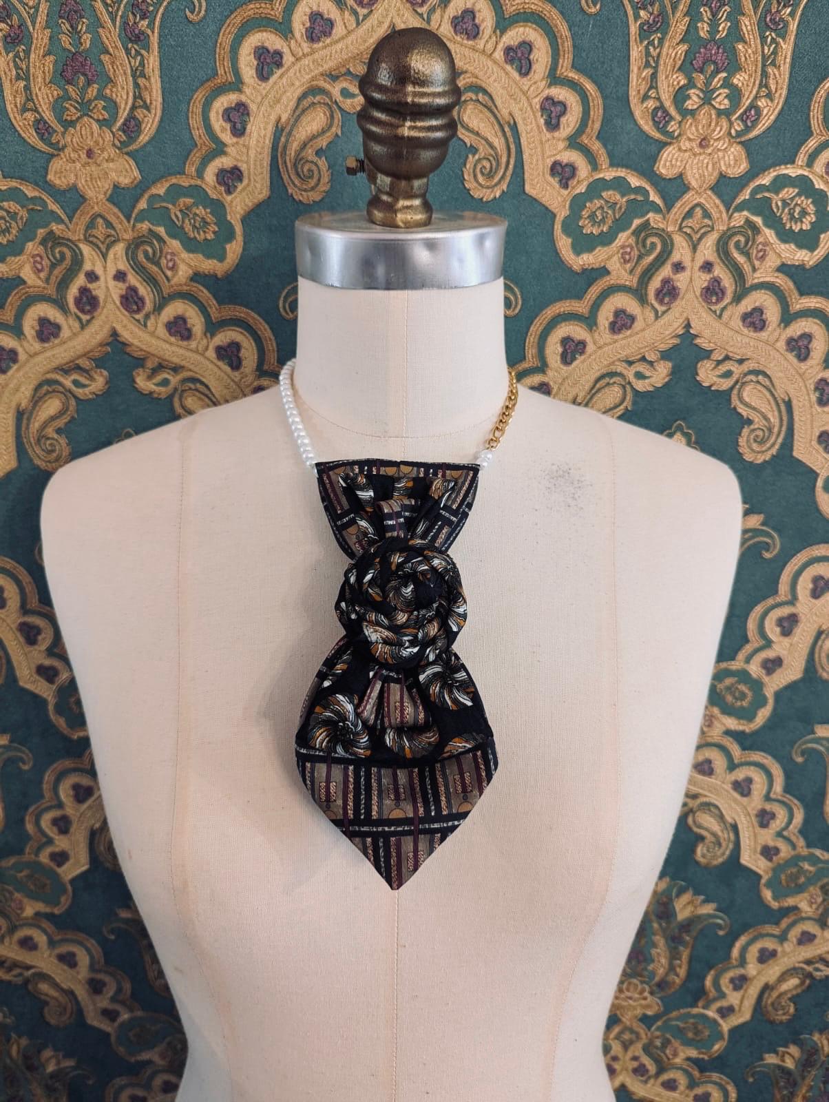 Broochella Bolivar Cravatte tie brooch pin handmade up-cycled vintage designer luxury women’s men’s