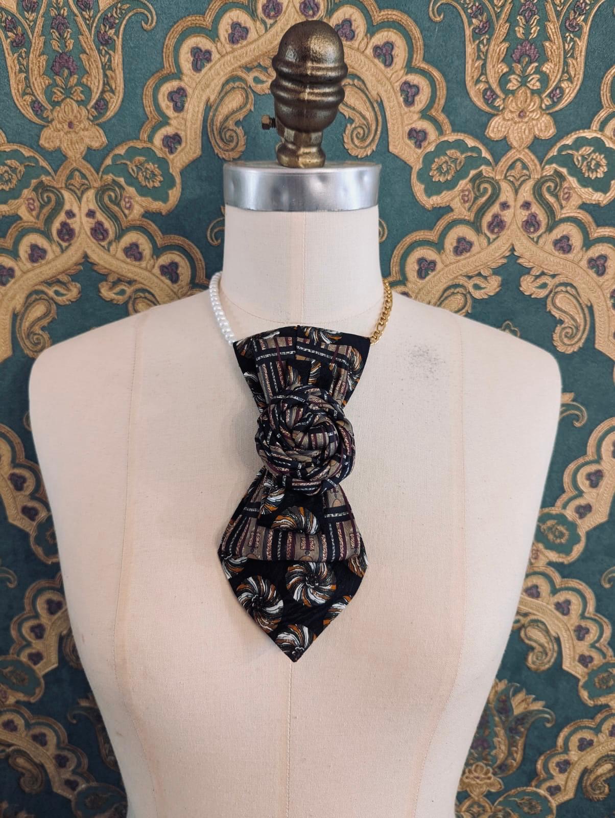 Broochella Bolivar cravatte tie brooch pin handmade up-cycled designer luxury women’s men’s 