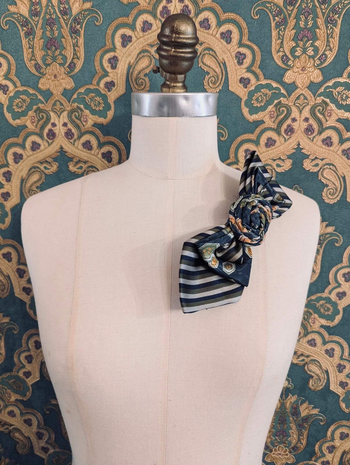 Broochella Bolivar cravatte tie brooch pin handmade up-cycled vintage designer luxury women’s men’s 