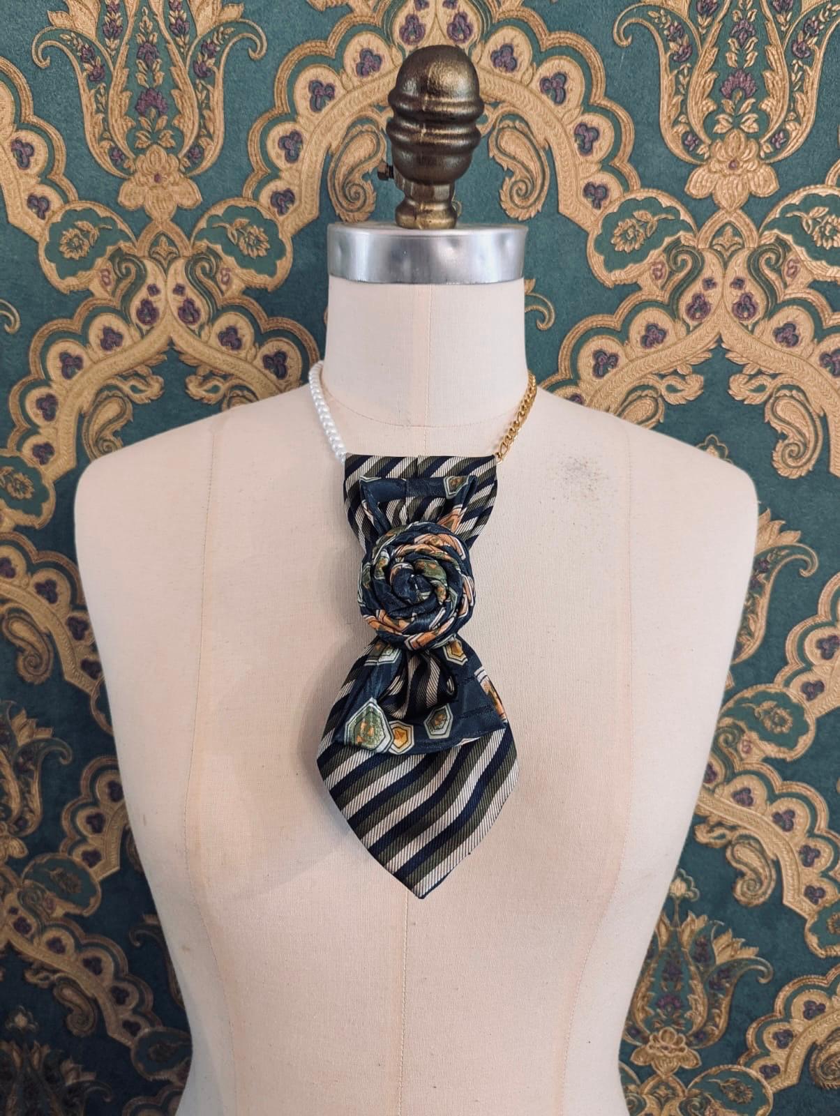 Broochella Bolivar cravatte tie brooch pin handmade up-cycled vintage designer luxury women’s men’s 