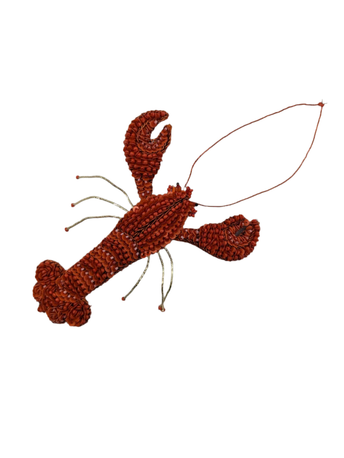 Broochella Men's Tropicana lobster  red brooch pin handmade hand beaded luxury designer 