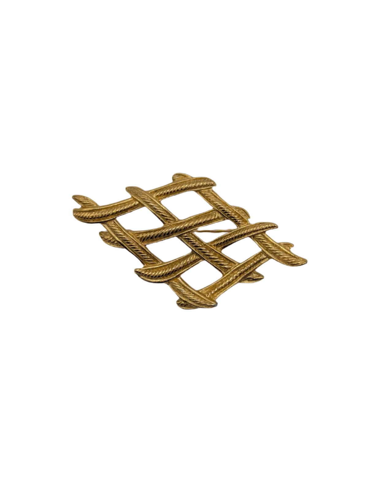 Broochella Griglia Dorata Trifari Vintage brooch pin gold tone metal designer luxury collectable 