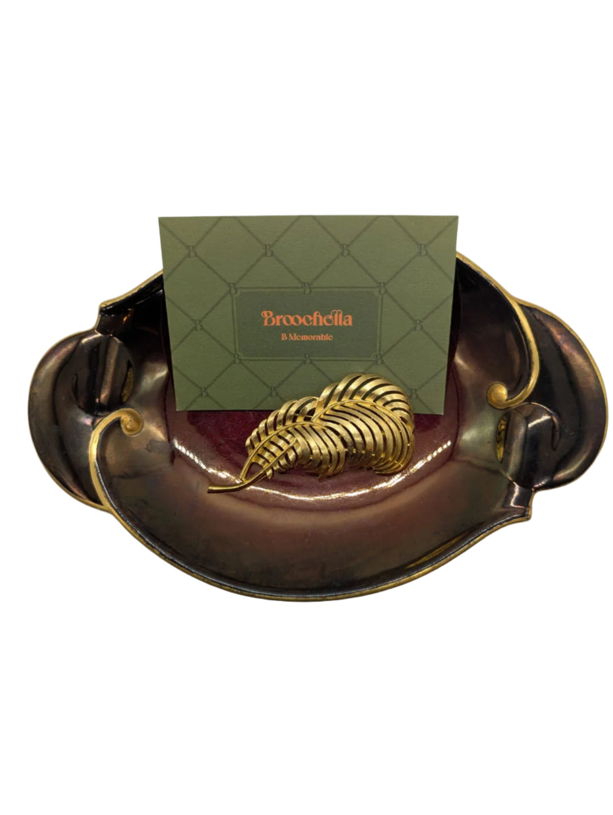 Broochella Trifari vintage brooch pin fronda leaf gold tone luxury designer men’s women’s 