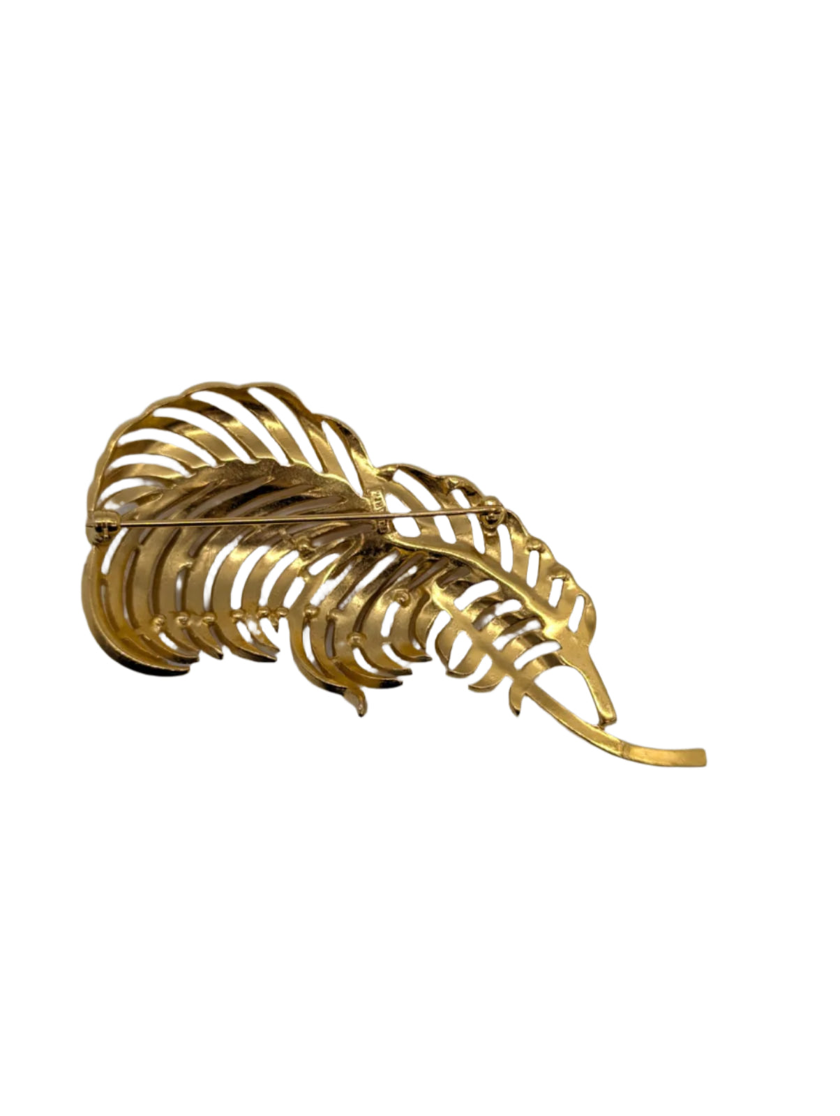 Broochella Trifari brooch pin fronda leaf gold tone luxury designer men’s women’s 