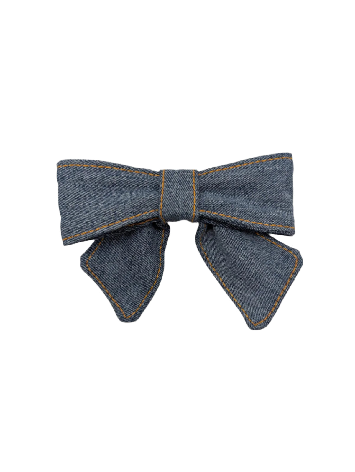 Broochella light blue denim small bow brooch pin handmade upcycled jeans women’s men’s designer luxury
