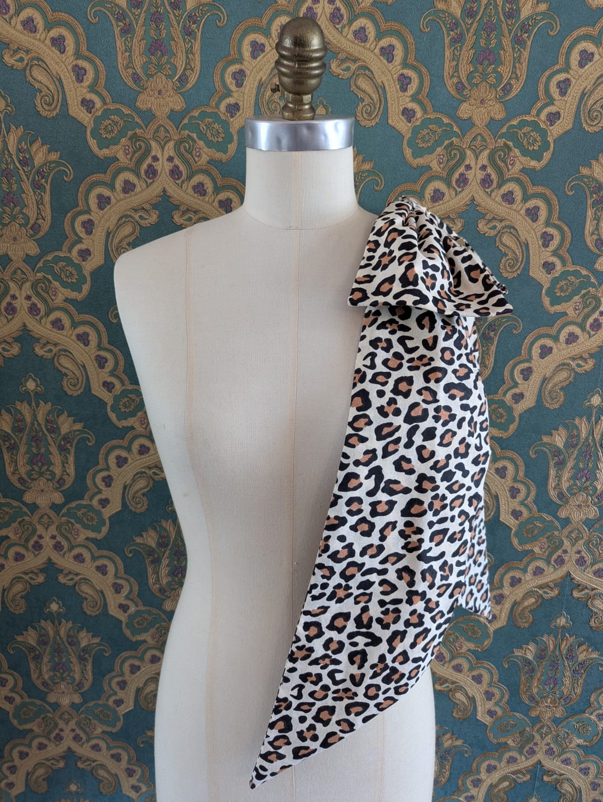 
Broochella Large leopard bow brooch pin cotton handmade animal print luxury designer men's women's 
