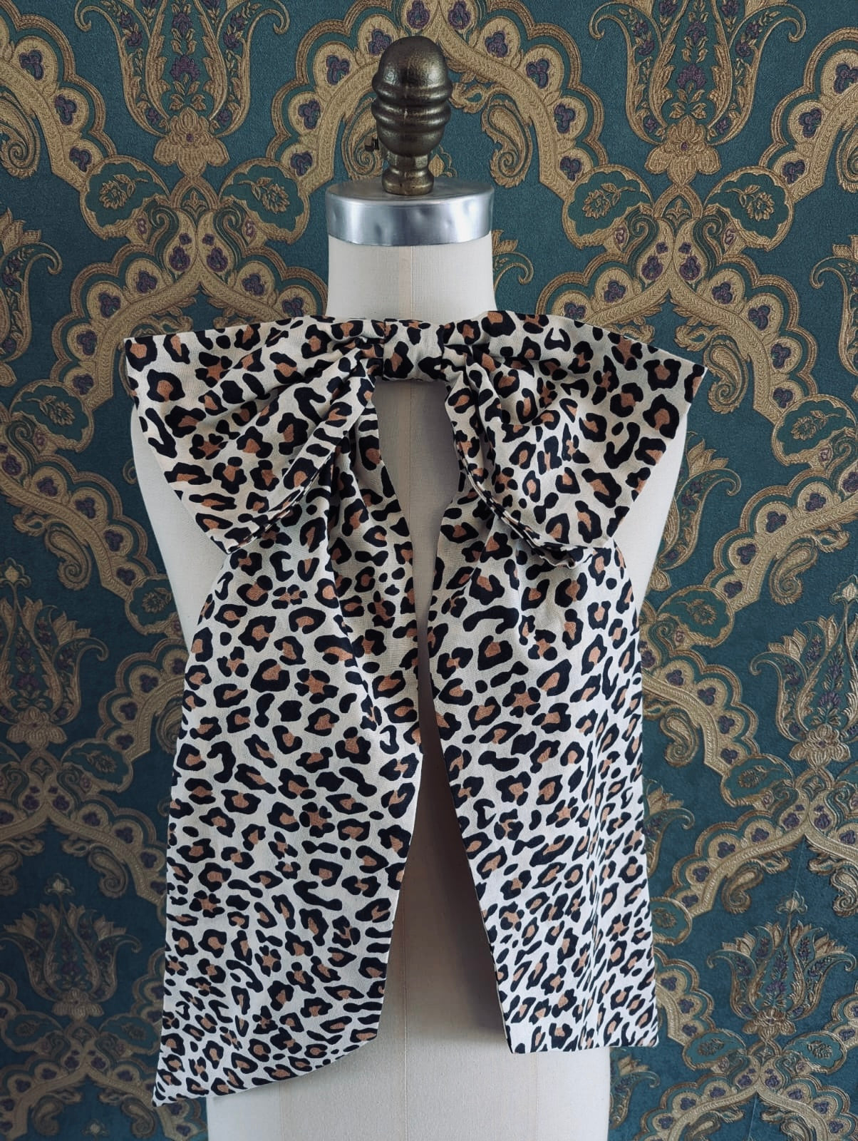 Broochella Large leopard bow brooch pin cotton handmade animal print luxury designer men's women's 
