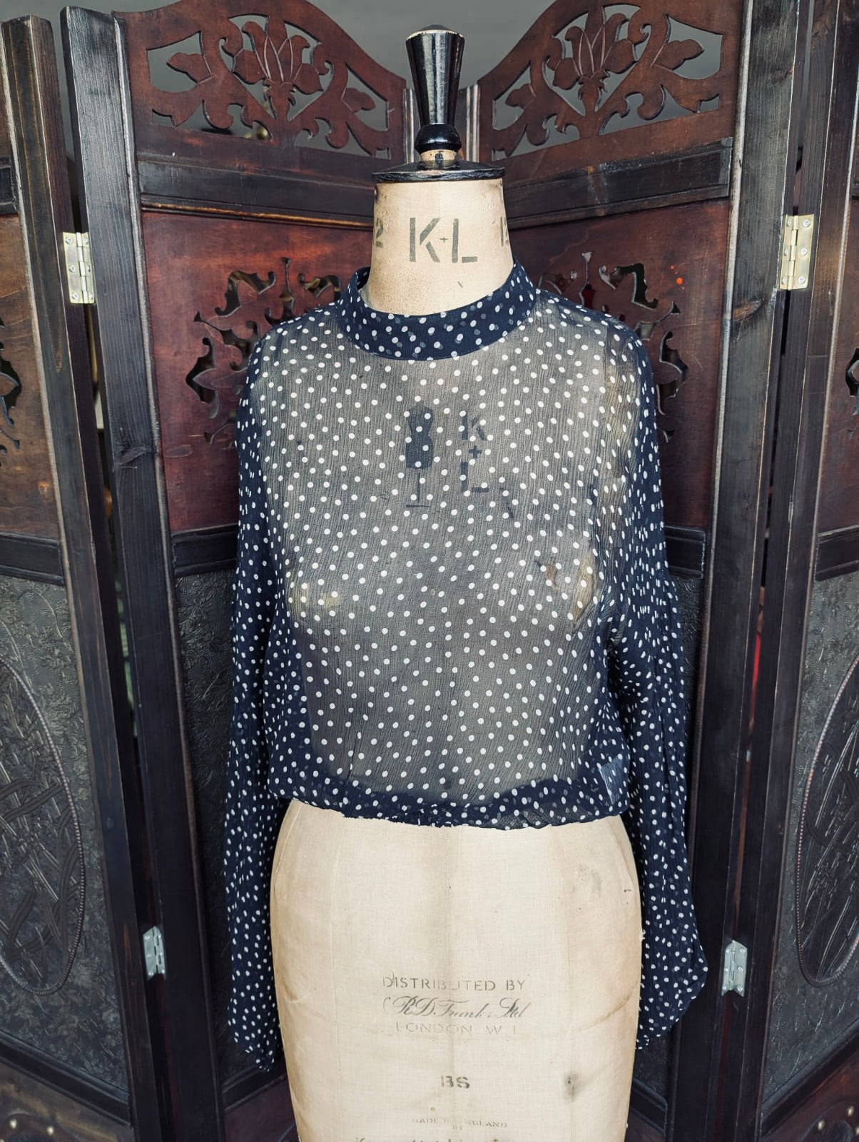 Sir The Label Silk Organza Polka Dot Blouse-Small