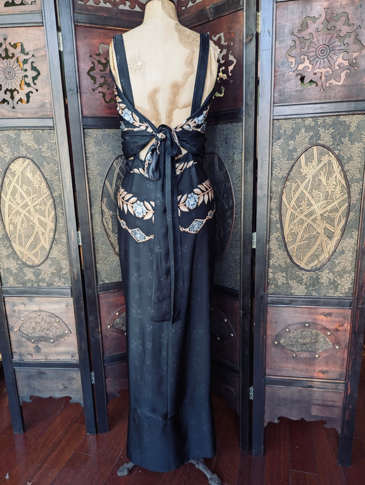 Paco Rabanne Black Printed Maxi Dress – Size 38 (Polyester)