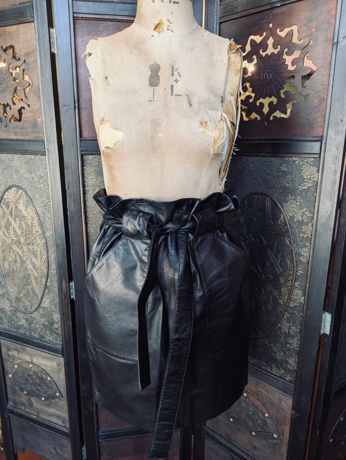 Anine Bing Black Leather Skirt – Size Small