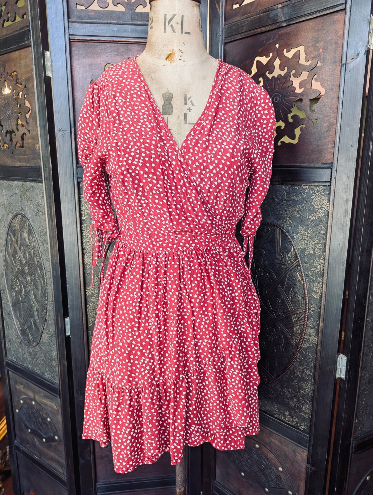 Auguste Red Printed Wrap Dress – AU 10