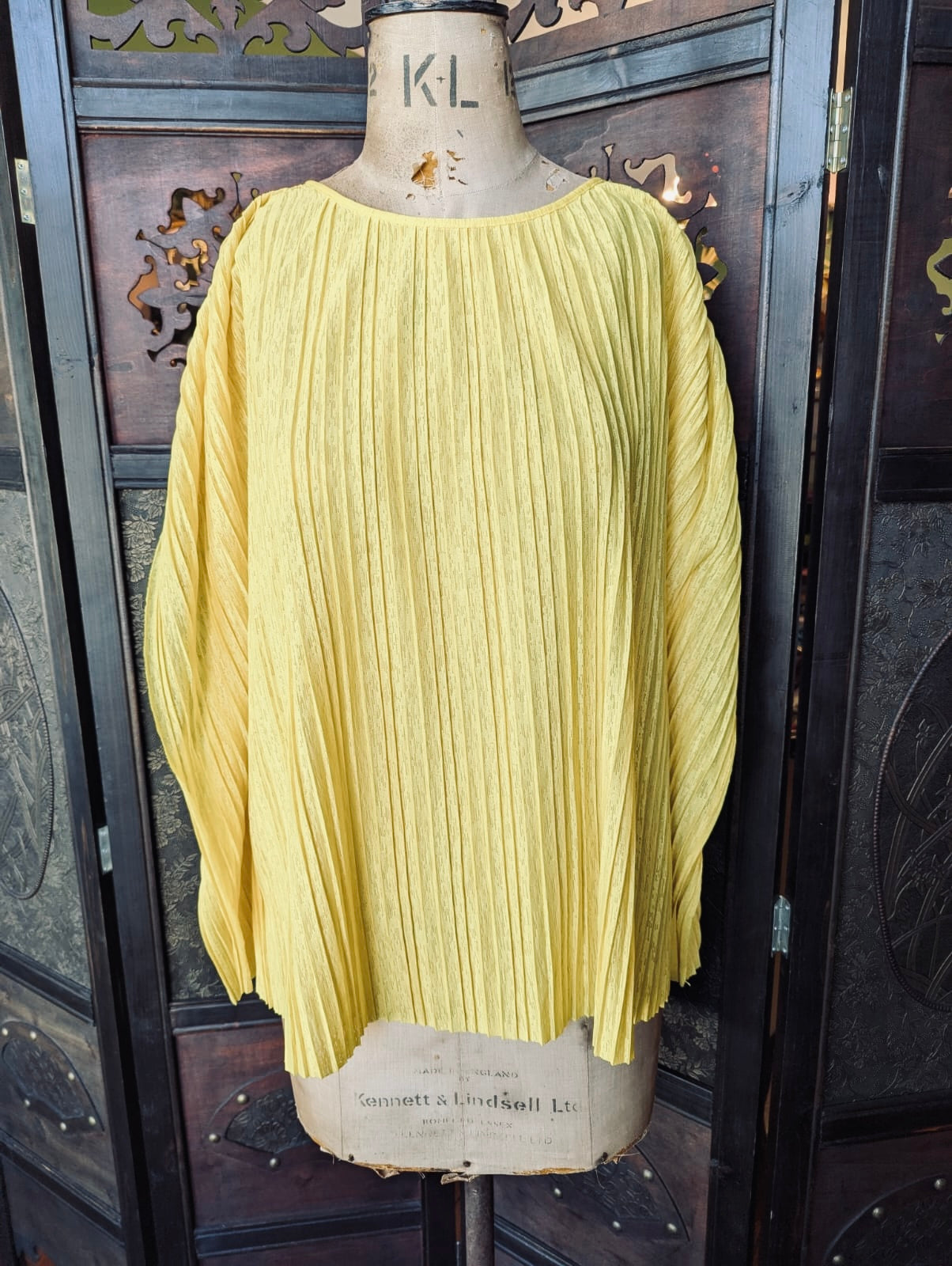 Goldenpoint Yellow Pleated Top – Size XS/S