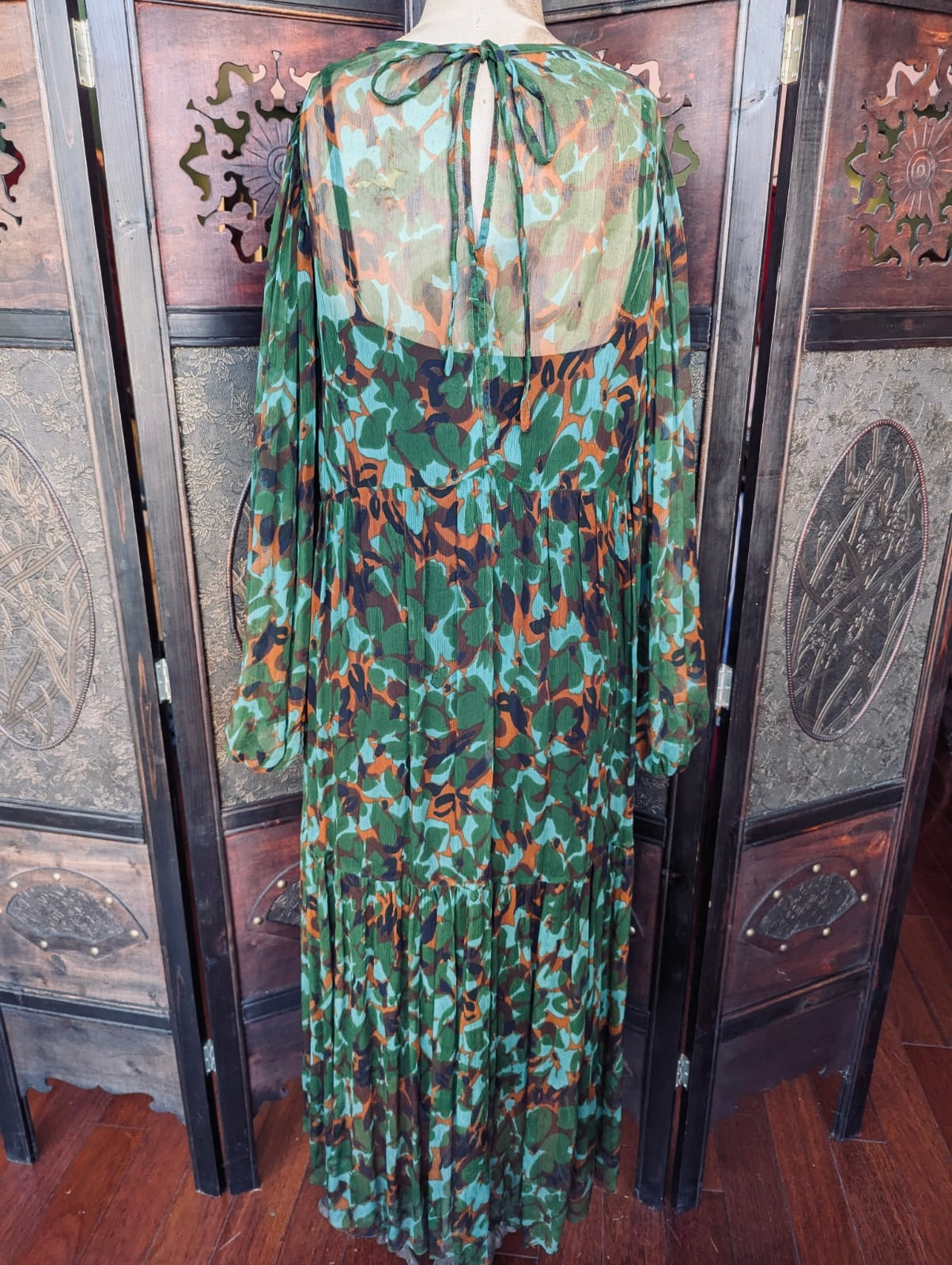 MLM Floral Sheer Dress with Slip – Size Small
