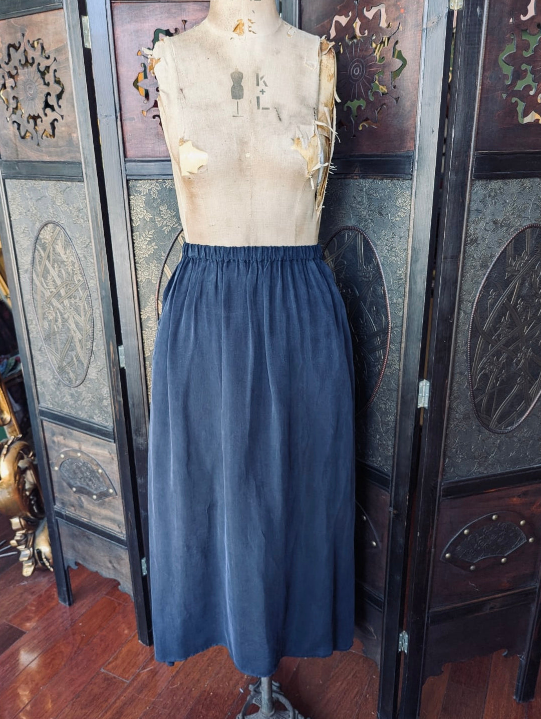 American Vintage faded black skirt midi 