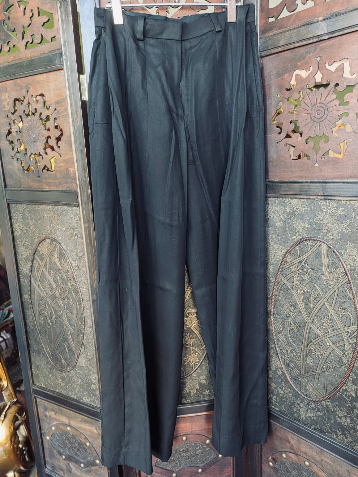 Cos black wide leg trousers 36