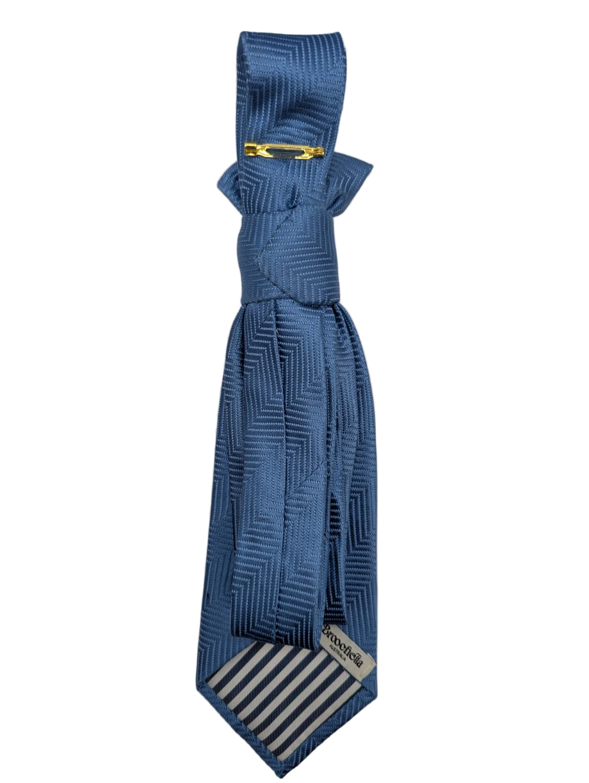 Broochella Montecristo Cravatta tie brooch pin handmade luxury designer men's women's vintage embellishment blue silver