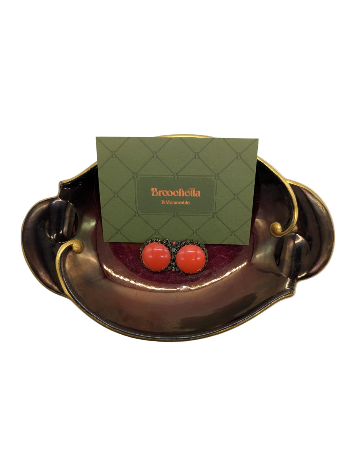 Broochella Corallo Veneziano Brooch pin Luxury designer men's women's coral gold tone metal vintage