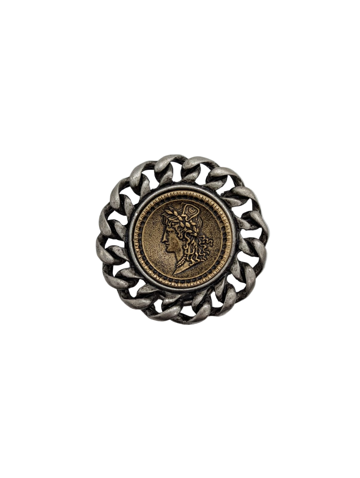 Broochella Medaglia di Roma Brooch Pin Vindage Medallion gold silver metal chain men's women's luxury designer 