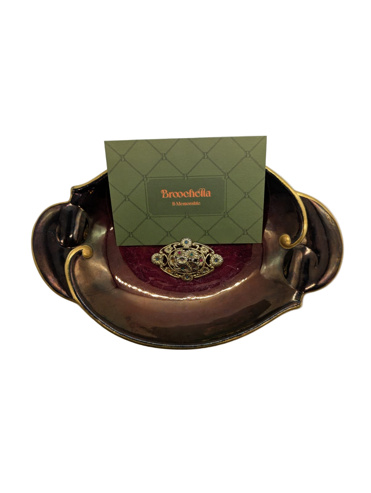 Broochella Giardino Fiorito vintage brooch pin gold tone metal multi-coloured stones men's women's designer luxury flower