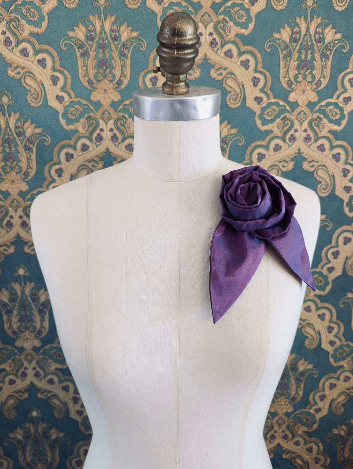 Broochella Petalo flower brooch silk handmade men's women's luxury designer large purple