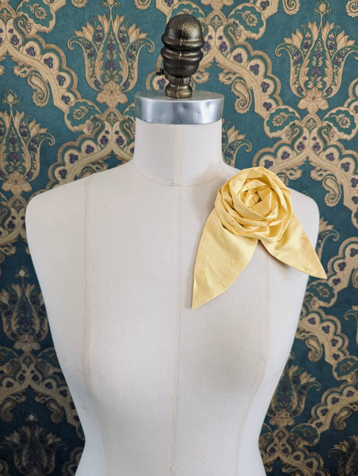 Broochella Petalo flower brooch silk handmade men's women's luxury designer large yellow