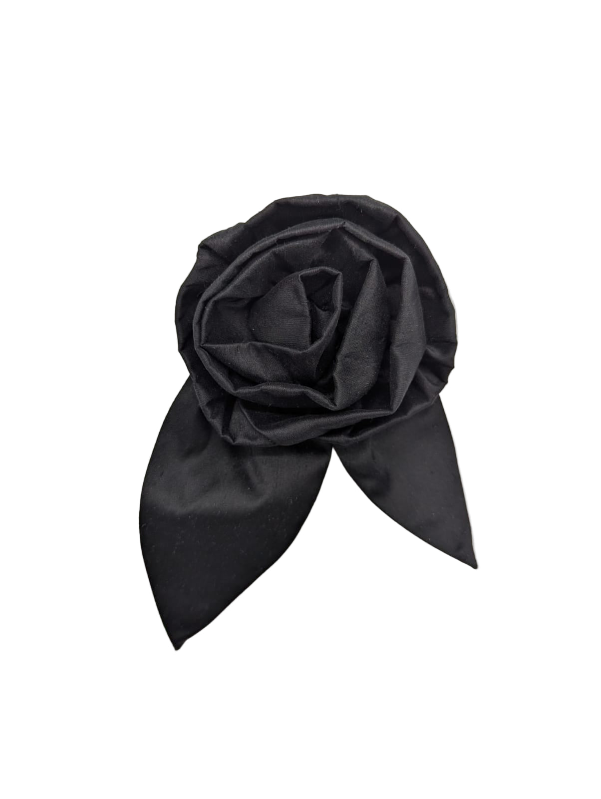 Broochella Petalo flower brooch silk handmade men's women's luxury designer large black