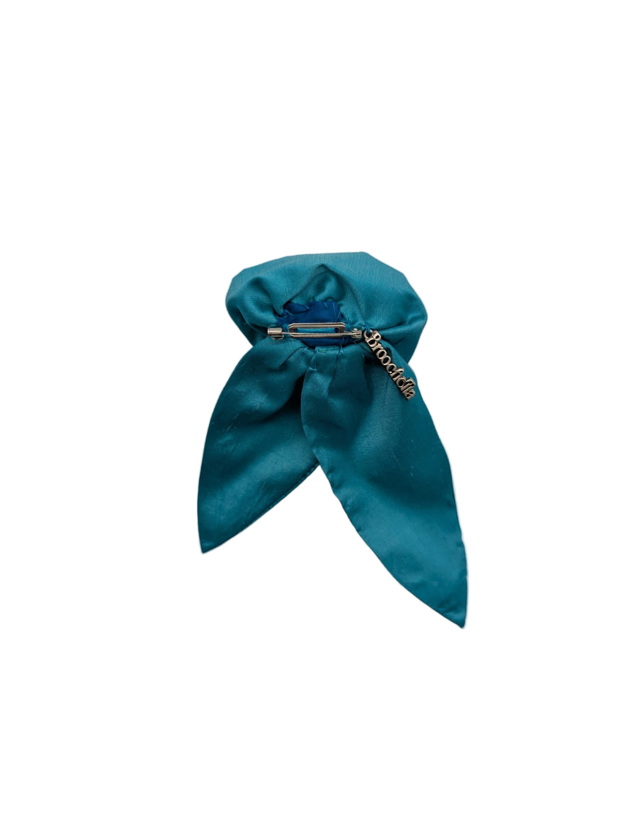 Broochella Petalo flower brooch silk handmade men's women's luxury designer small blue