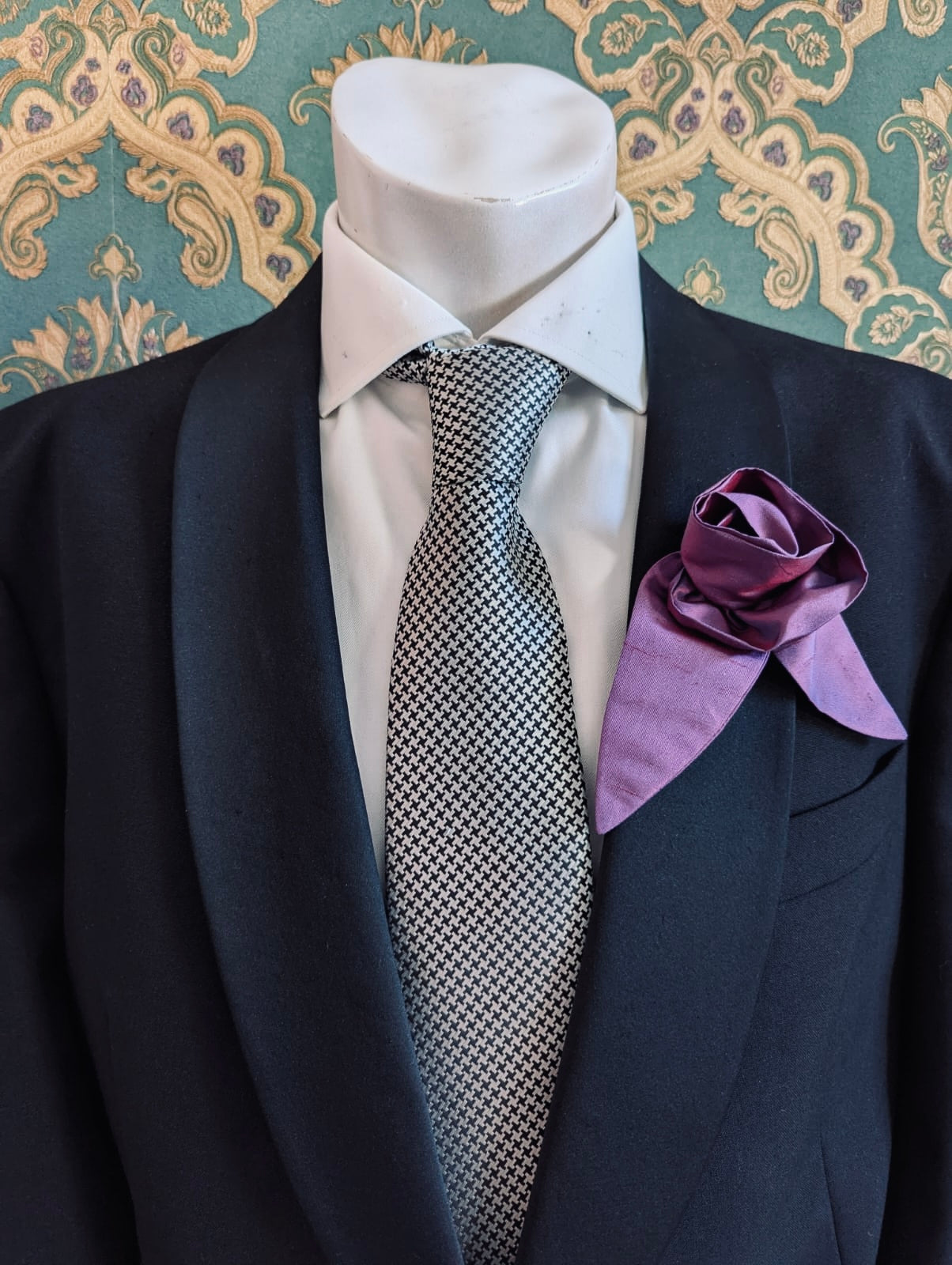 Broochella Petalo flower brooch silk handmade men's  luxury designer purple