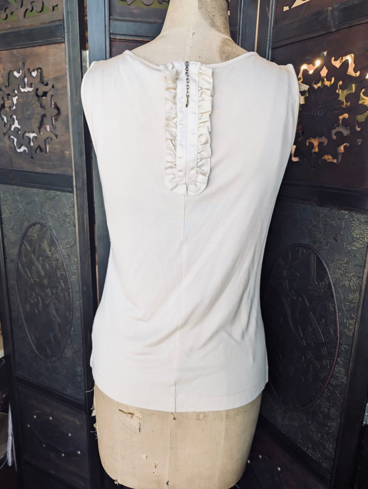 Sportmax Ivory Silk-Cotton Top – Size Small