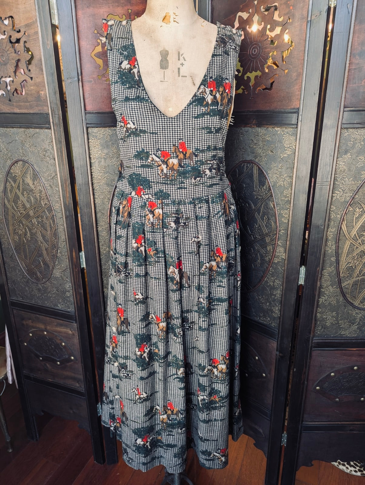 Vintage charter club midi pinafore equestrian luxury designer