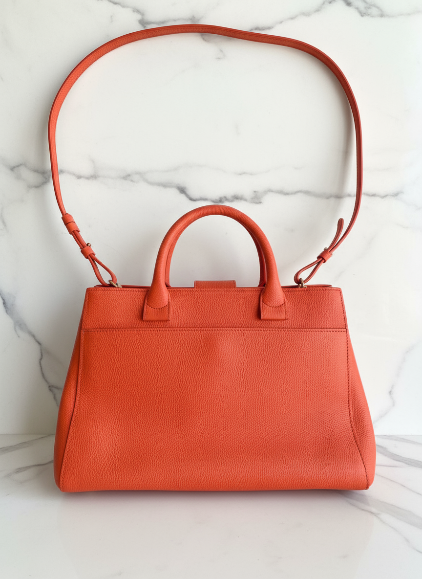 Chanel executive tote bag caviar leather orange luxury designer