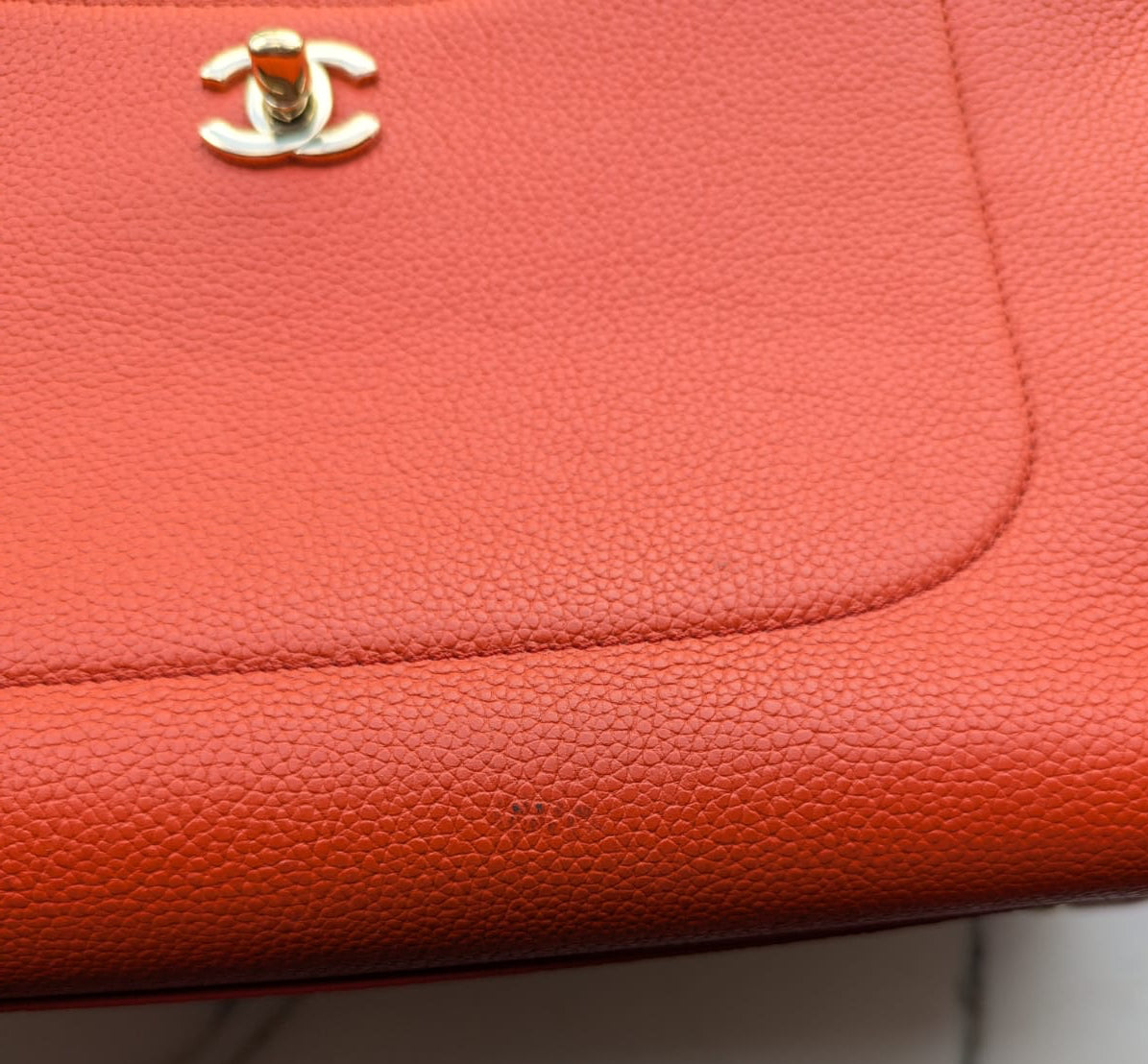 Chanel executive tote bag caviar leather orange luxury designer