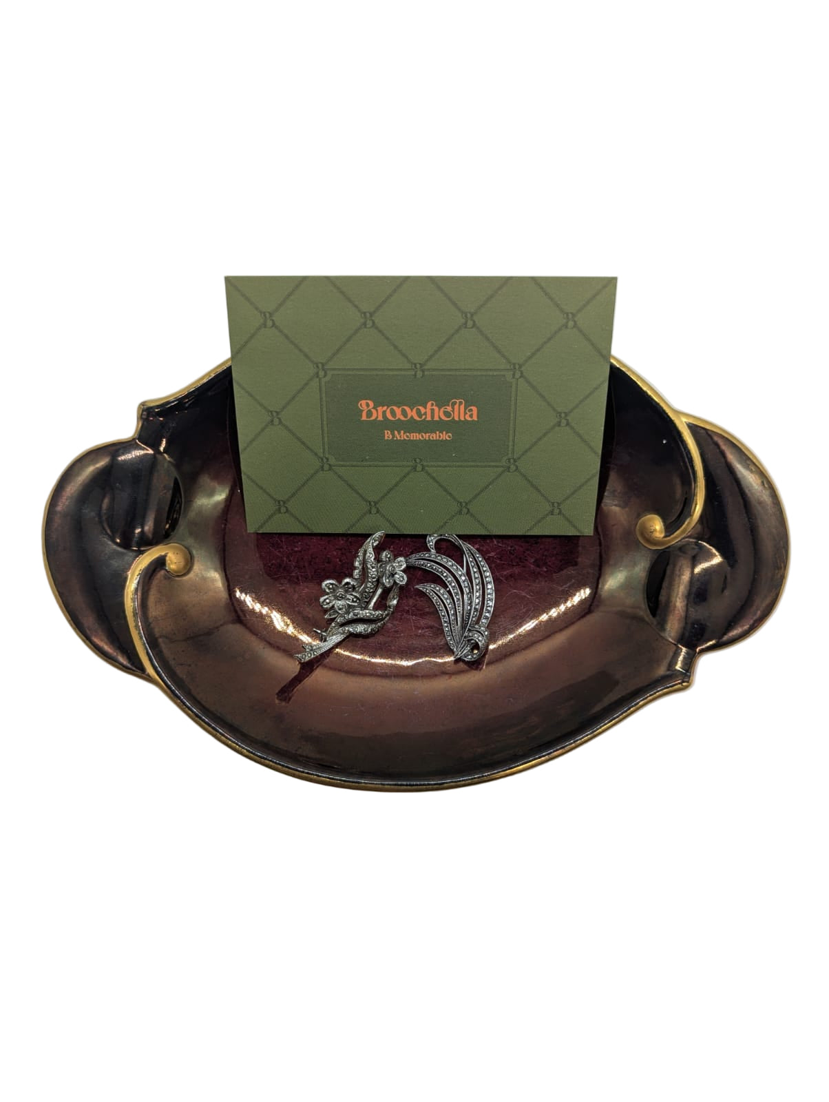 Broochella Argento Notturno Brooch Pin Duo silver marcasite vintage collectable luxury designer men's women's 