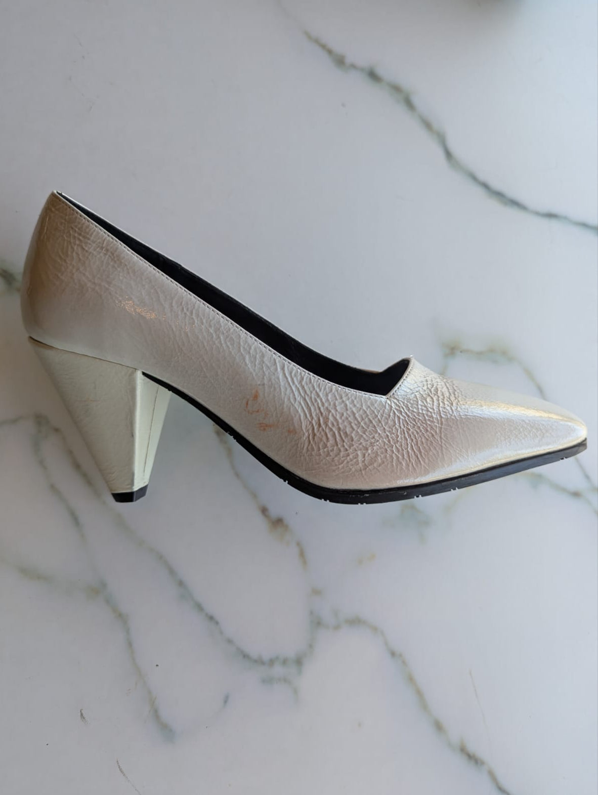 Lucchesi White Leather Heels – Made in Italy – Size 37.5