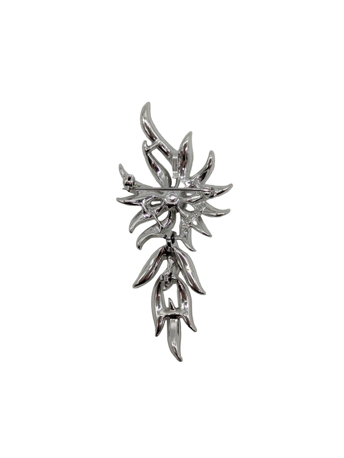 Evening Accent Signed Sarah Coventry Vintage Articulated Brooch clear crystal stones silver tone metal men's women's luxury designer 