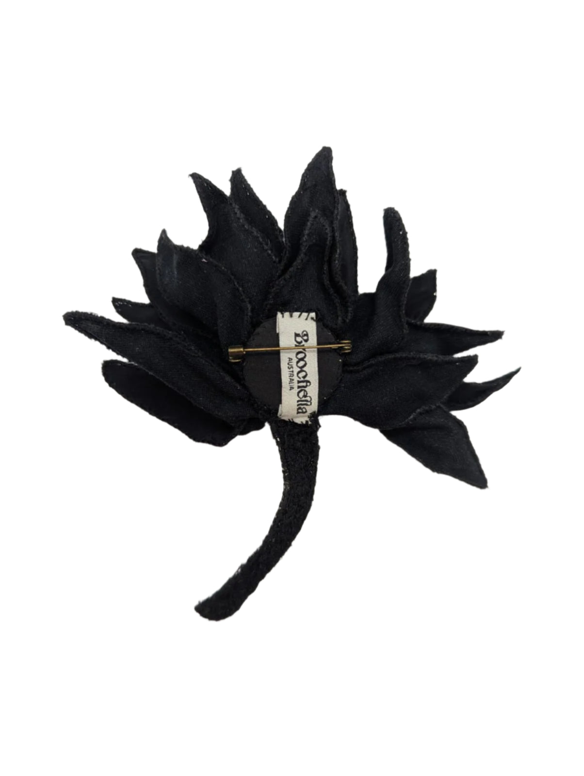 Broochella men's tulip brooch pin flower handmade hand beaded black crystal embellishment luxury designer large