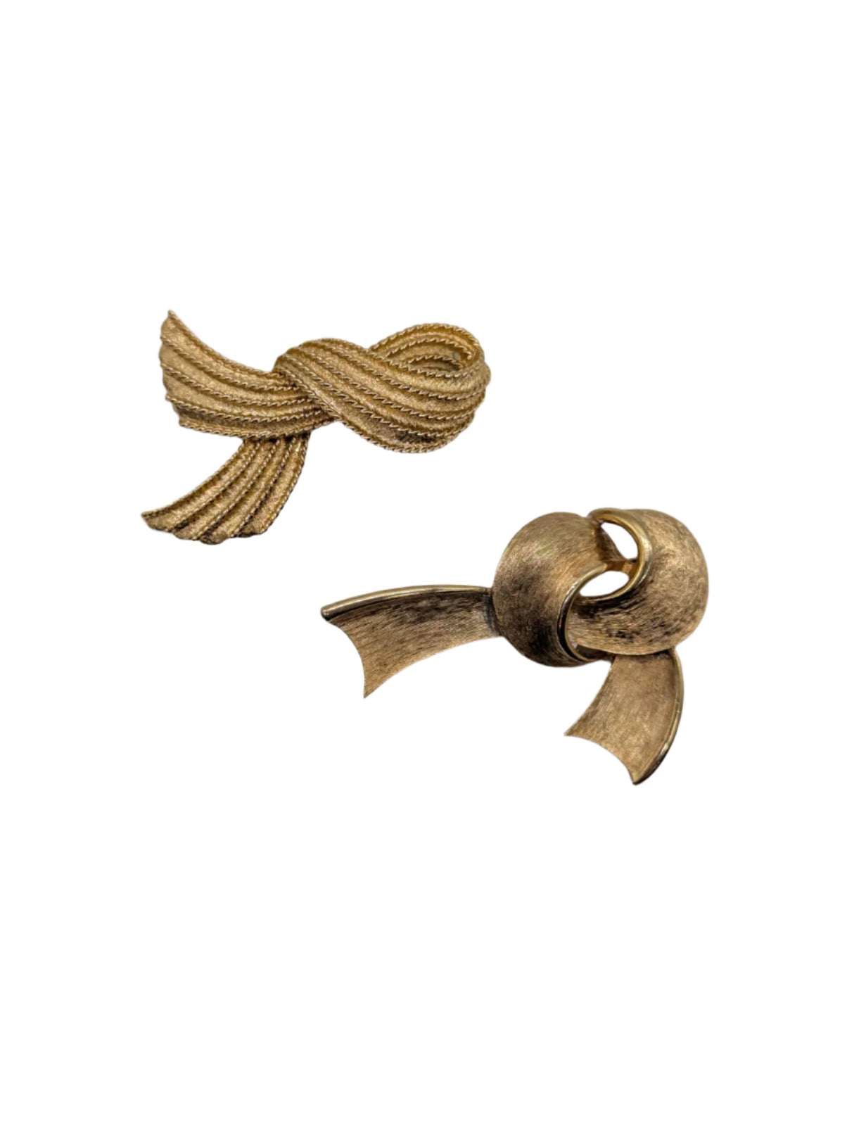Broochella Fiocco d’oro vintage brooch pin duo pair gold tone knot luxury designer men’s women’s 