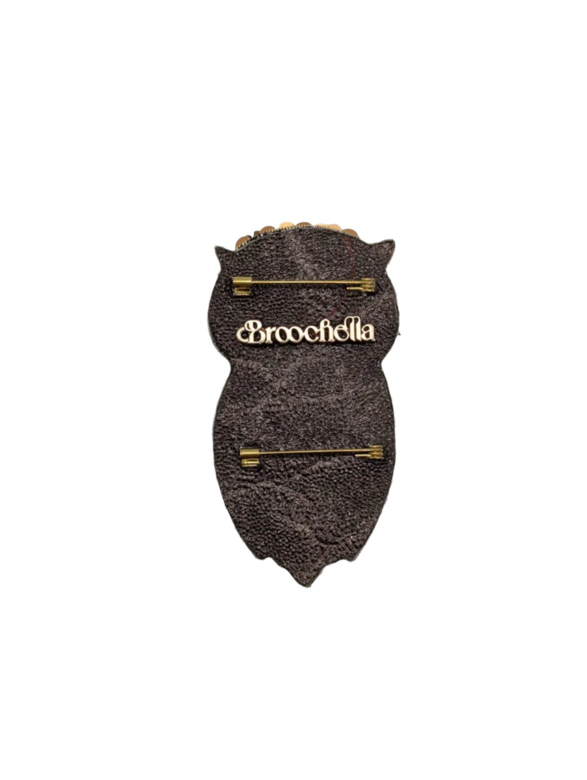 Broochella Men's Owl brooch pin gold black hand beaded sequin crystal handmade luxury designer 
