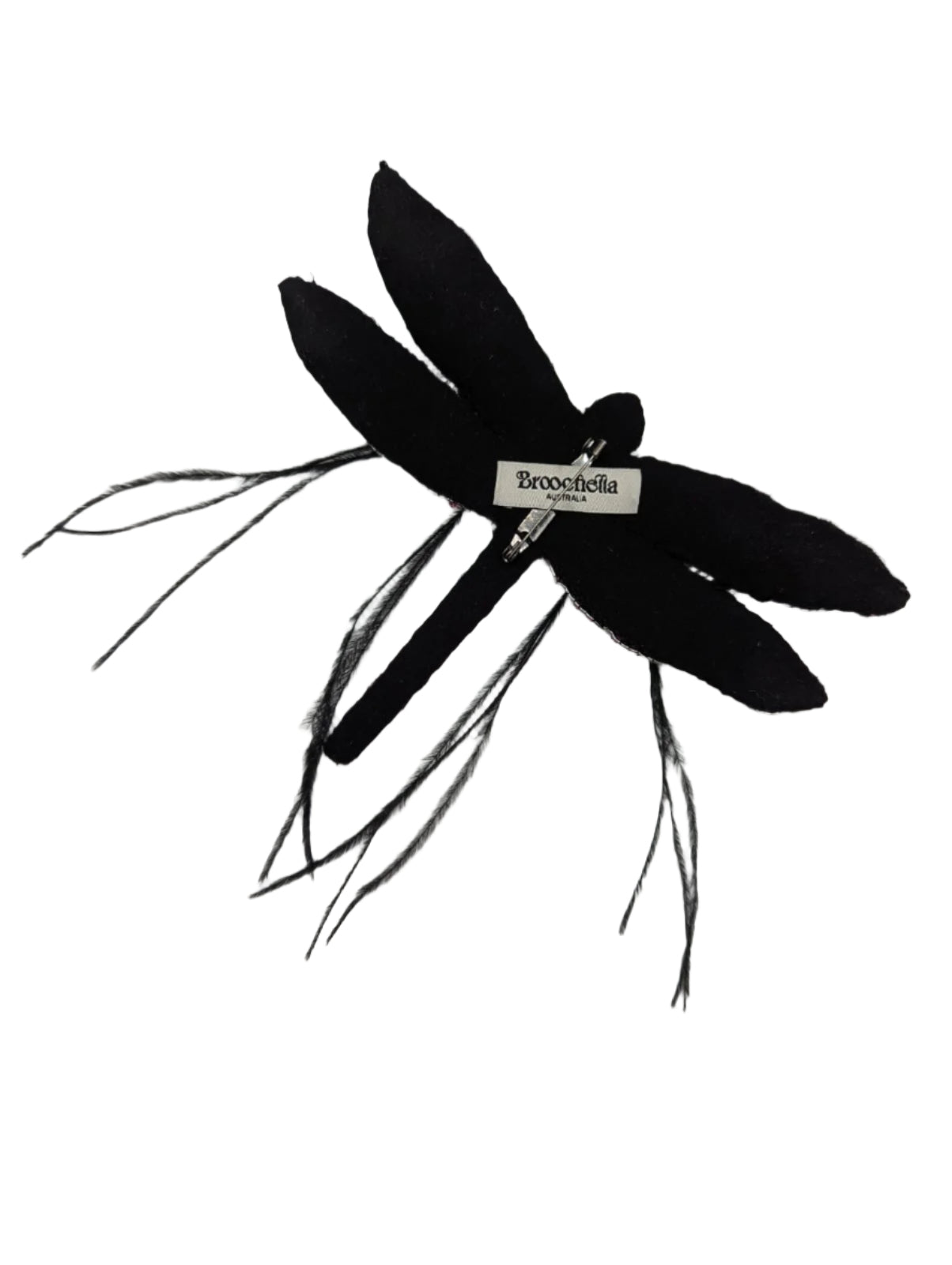 Broochella Men's dragonfly brooch pin pink black fethers hand beaded luxury designer 